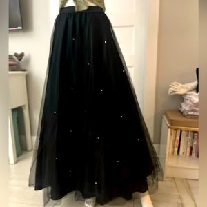Black long princess skirt